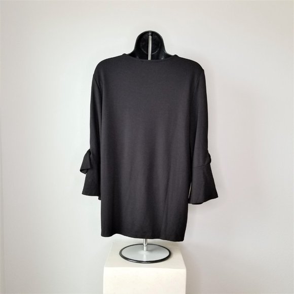 Halogen Tshirt Blouse w/ 3/4 Ruffle Sleeves & Ties - Picture 6 of 10